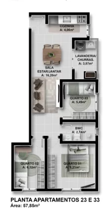 Imagem Apartamento para Venda em São José dos Pinhais, Santo Antônio, 2 dormitórios, 1 suíte, 2 banheiros, 1 vaga