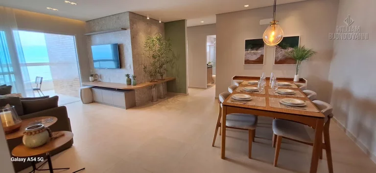 Imagem Apartamento 3 dormitórios sendo 1 suíte + lavabo frente mar em Mongaguá