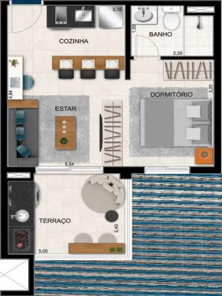 Imagem Apartamento à venda de 1 e 2 dormitórios na Avenida Bartholomeu de Carlos, 901 - Guarulhos
