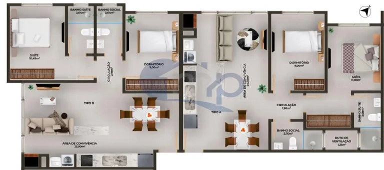 Imagem Apartamento á venda com 2 dormitórios no Engenho Velho em Torres/RS
