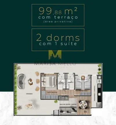 Imagem Espetaculatr Apartamento à venda, no Merizzo Residencial, com 2 a 3 quartos , 48m2a 122m2 no Capão Raso, em Curitiba.
