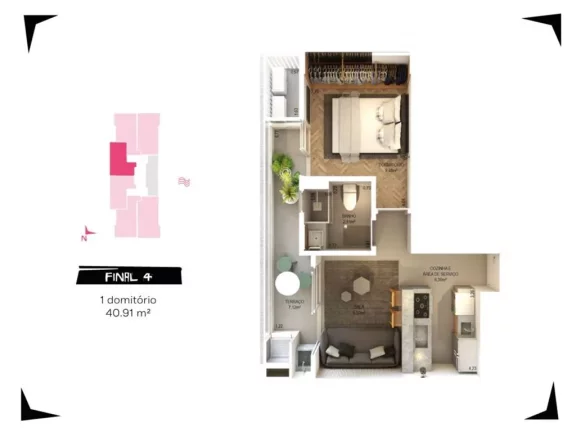 Imagem Apartamento com 1 dorm, Canto do Forte, Praia Grande - R$ 420 mil, Cod: 2222