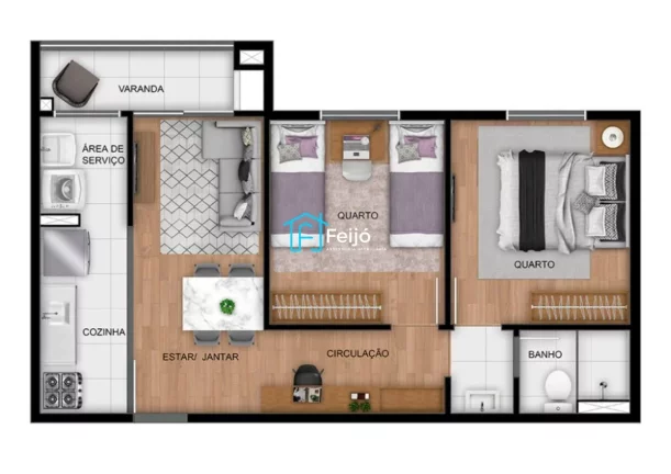 Imagem Apartamentos 2 dormitórios com opções de sacada e pátio em Canoas bairro Fátima
