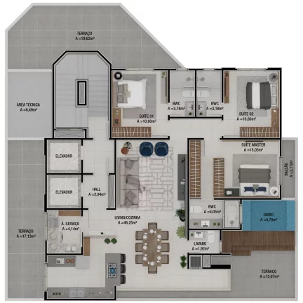 Imagem Bremen Dorf - Apartamento à venda no bairro Pioneiros - Balneário Camboriú/SC