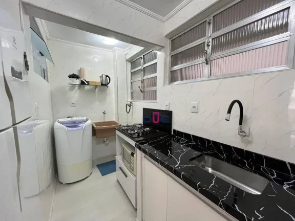 Imagem Apartamento financiável 1 quarto com vista mar. Apto em prédio esquina com a praia. 1 vaga , à venda, 65 m² por R$ 460.000 - José Menino - Santos/SP