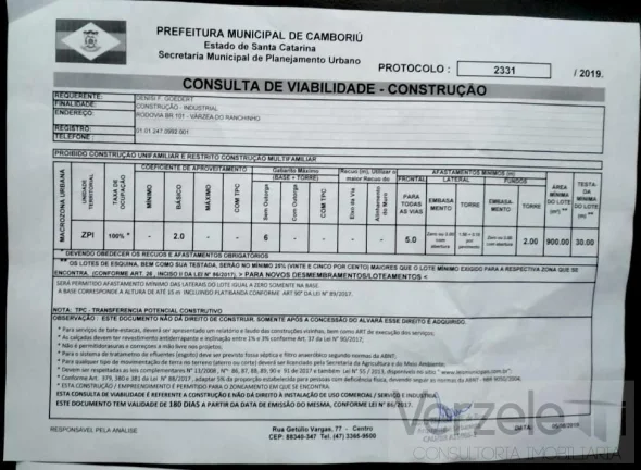 Imagem Terreno para Venda em Balneário Camboriú / SC no bairro Municípios