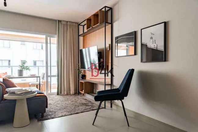Imagem Apartamento studio mobiliado, 47m², 1 dormitório e 1 vaga para alugar no Campo Belo