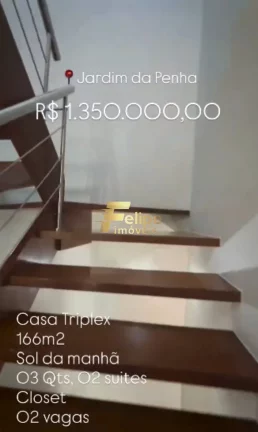 Imagem BELÍSSIMA CASA TRIPLEX DE 03 QUARTOS, SENDO 01 SUÍTE, SOL DA MANHÃ, À VENDA EM JARDIM DA PENHA, VITÓRIA/ES!