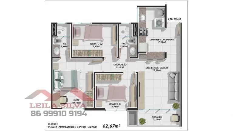Imagem Apartamento 3 dormitórios para Venda em Parnaíba, São Sebastião, 3 dormitórios, 1 suíte, 2 banheiros, 1 vaga