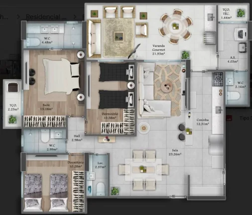 Imagem APARTAMENTO COM 127.77 m² - FORTE - PRAIA GRANDE SP