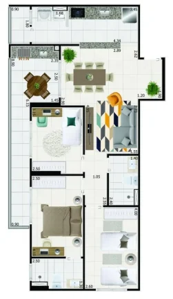 Imagem Apartamento para Venda em Mongaguá, Vila São Paulo, 2 dormitórios, 1 suíte, 1 banheiro, 1 vaga