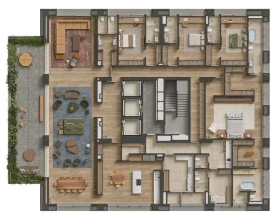 Imagem Magnífico apartamento de 4 quartos e 4 suítes à venda nos Jardins, São Paulo-SP - 580,99 m² e 5 vagas de garagem!