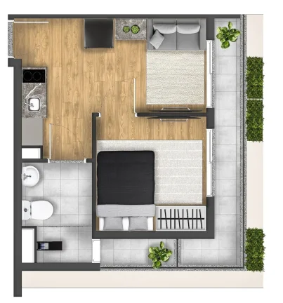 Imagem Um projeto contemporâneo, sofisticado e único, com arquitetura que foge do convencional e biofilia...