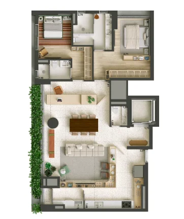 Imagem Cobertura Penthouse com 304 m2, 3 suítes e 3 vagas a venda no Brooklin, São Paulo