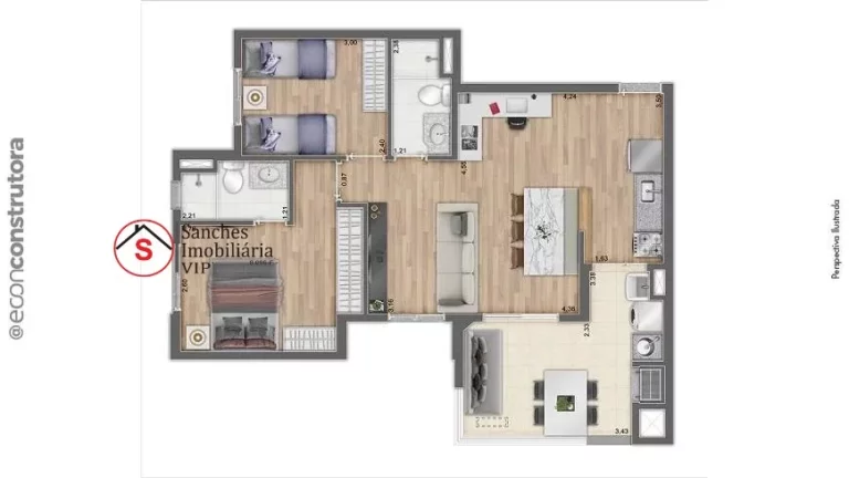 Imagem APARTAMENTO NA VILA PRUDENTE A 350 METROS DO METRÔ. 2 OU 3 DORMITÓRIOS. PLANTAS DE 44 A 67 METROS. VAGA DE GARAGEM E VARANDA GOURMET.