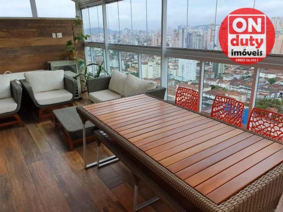 Imagem Cobertura com 2 dormitórios para alugar, 97 m² por R$ 1.591.340,00/mês - Boqueirão - Santos/SP