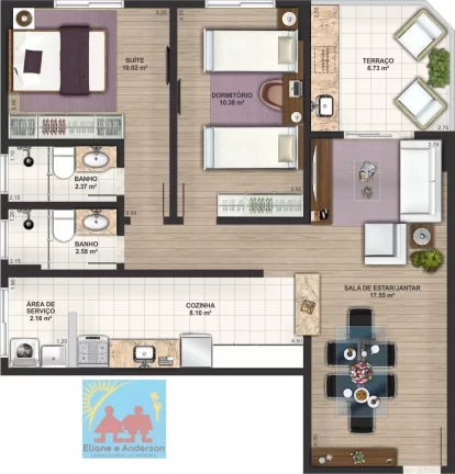 Imagem Apartamento com 2 dorms, Caiçara, Praia Grande - R$ 326 mil, Cod: 1027