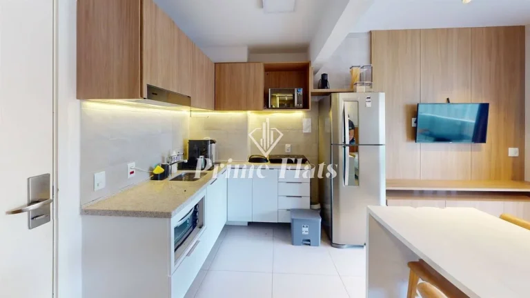 Imagem Flat disponível para locação no VHouse Faria Lima, com 46m², 1 dormitório e 1 vaga