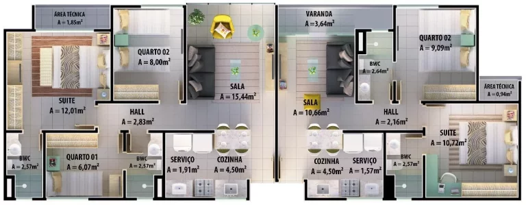 Imagem Apartamento 3 dormitórios para Venda, Planalto Uruguai, 3 dormitórios, 2 suítes, 2 banheiros, 2 vagas