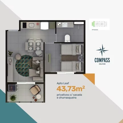 Imagem Apartamento Studio no Centro de Curitiba