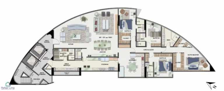 Alto Padrão 4 Quartos Recife - PE - Pina