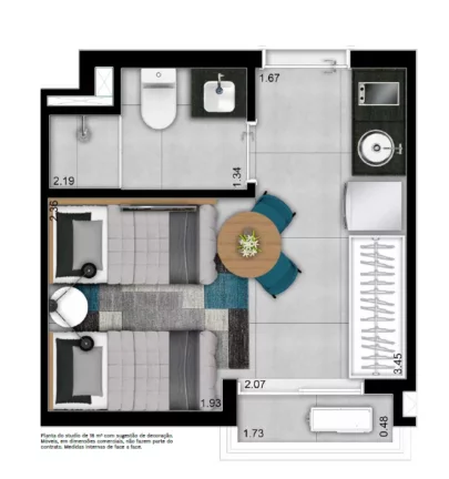 Imagem Studio de 1 quarto à venda em condomínio de luxo em Perdizes, São Paulo-SP: Condomínio W Be Perdizes