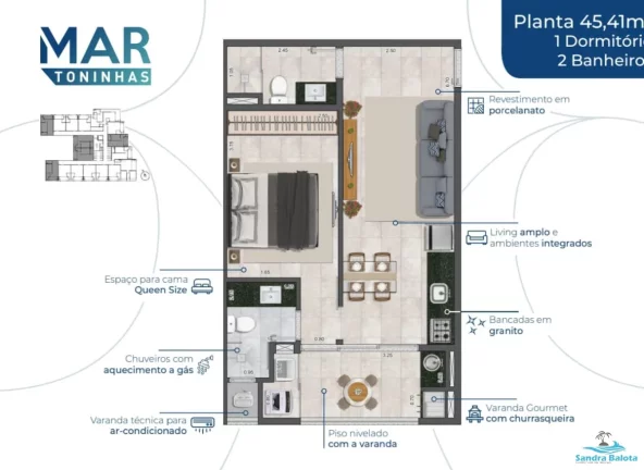 Imagem Stúdios de 35,70 m²/Toninhas-Ubatuba