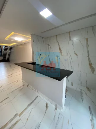 Imagem Sobrado no Tupi em Praia Grande/SP, 3 dormitórios, churrasqueira, R$ 880mil