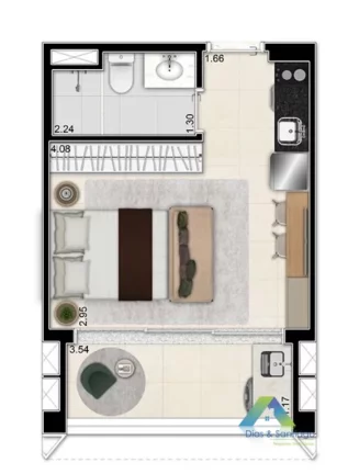 Imagem Studio com 1 dormitório, 25 m² - venda por R$ 475.000,00 ou aluguel por R$ 3.342,00/mês - Vila Clementino - São Paulo/SP