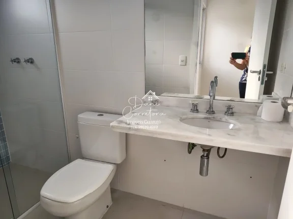 Imagem Apartamento frente mar com lazer, Tombo com 3 Quartos, 3 Suítes, 2 Salas, 4 Banheiros, 3 Vagas de Garagem, 112m²!