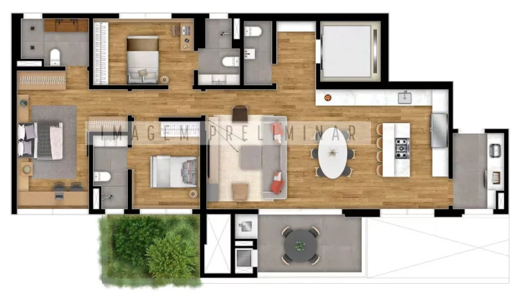 Imagem Apartamento para Venda em Curitiba, Bigorrilho, 3 dormitórios, 3 suítes, 4 banheiros, 2 vagas