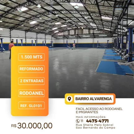 Imagem Excelente Galpão para locação em São Bernardo - Alvarenga