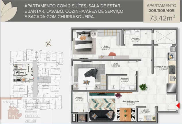 Imagem 30 metros del MAR - Deptos con 2 suítes - Cochera - Piscina