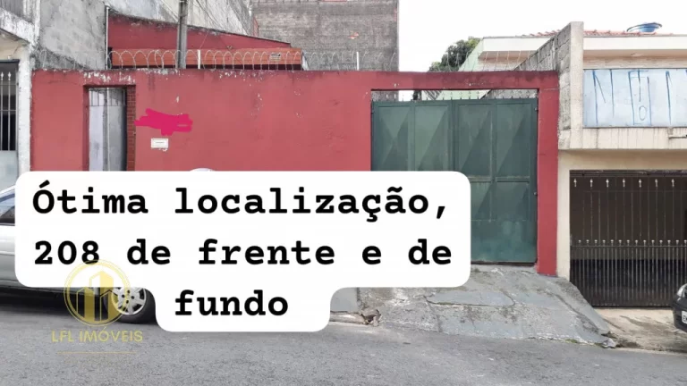 Terreno à venda, com 2 casas de alvenaria, com 206,60 m². Santo Antonio / Osasco