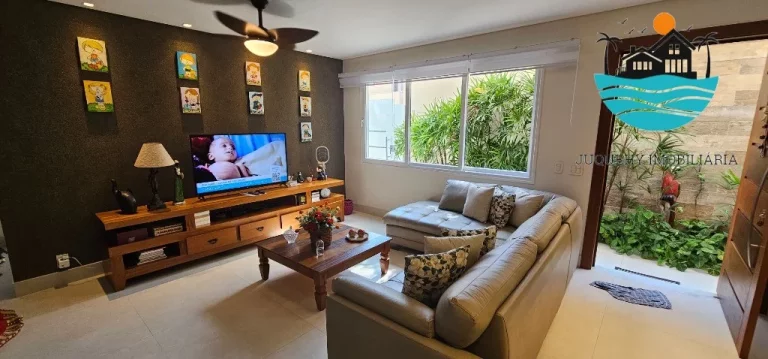 Imagem Casa em condomínio pé na areia - Temporada, com 5 suítes, 1 térrea, serviço de praia, acomodação para 14 pessoas, 4 vagas | Juquehy Imobiliária