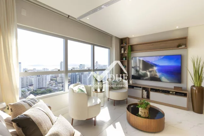 Imagem VISTA MAR, PORTEIRA FECHADA, ANDAR ALTO,Apartamento com 1 dormitório à venda, 74 m² por R$ 910.000 - Embaré - Santos/SP