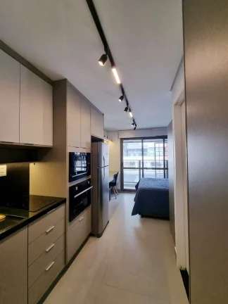 Imagem Apartamento 24M², 1Q, 1 Banheiro, Academia, Churrasqueira, Espaço Gourmet, Coworking, Coliving, Lavanderia Coletiva, Rooftop, Fechadura Eletrônica.