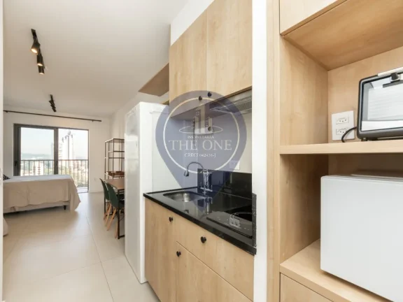 Imagem Venda de Apartamento de 1 Quarto na Cidade de São Paulo-SP, Bairro Pinheiros: Suite, Sala, Banheiro, 27m² de área!