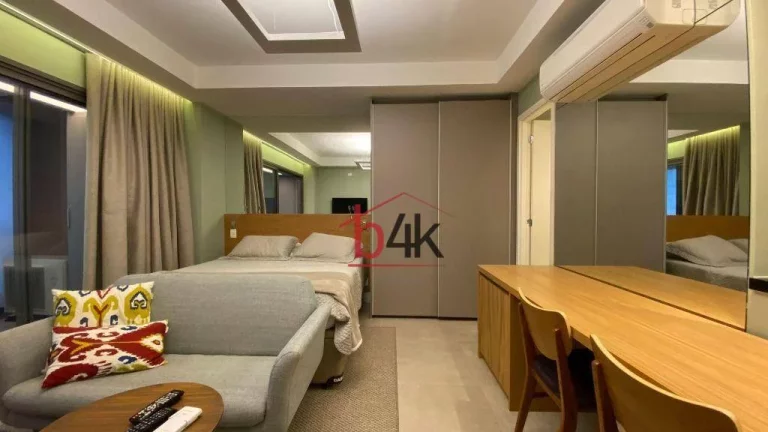 Imagem Apartamento 43m² mobiliado para locação e venda no Habitarte 1, 1 quarto studio, 1 vaga - Brooklin