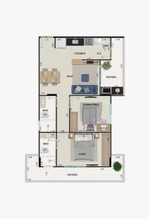 Imagem Apartamento com 1 dorm, Guilhermina, Praia Grande - R$ 289.549,30 , Cod: 1797