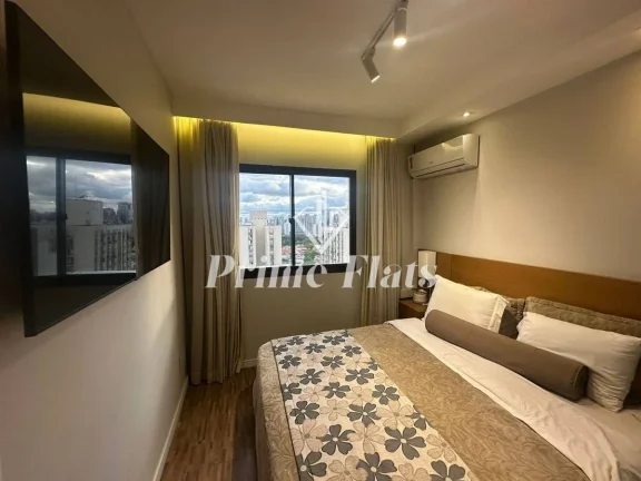 Imagem Flat disponível para locação no The World Executive Flat na Vila Olímpia, com 34m², 1 dormitório e 1 vaga de garagem