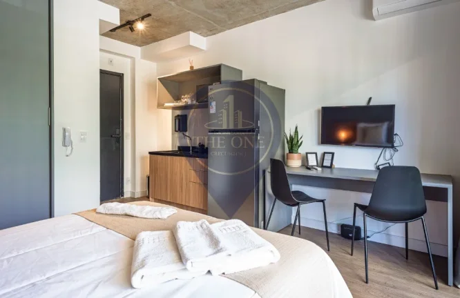 Imagem Studio moderno à venda em Indianópolis, São Paulo-SP: 1 quarto, 1 suíte, 1 sala, 1 banheiro, 26m² de área.