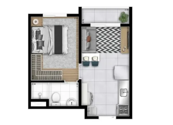 Imagem Apartamento com 27m2, 1 dormitório à venda ou locação na Barra Funda, São Paulo