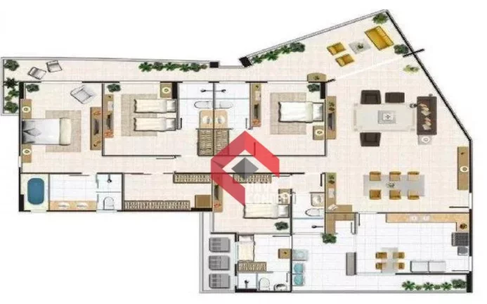 Imagem Apartamento com 3 dormitórios à venda, 207 m² por R$ 1.650.000 - Guararapes - Fortaleza/CE