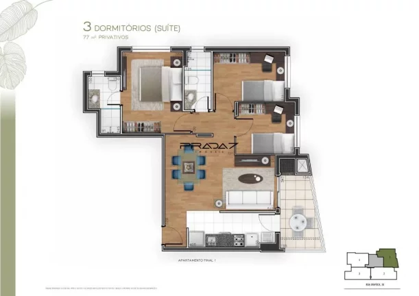 Imagem Apartamento com 3 Dormitorio(s) localizado(a) no bairro Cristo Rei em Curitiba / PARANA Ref.:4