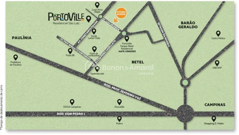 Imagem Terreno à venda no Condomínio PortoVille no bairro Betel, Paulínia/SP Lote com 300m² com total infraestrutura