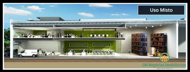 Imagem Galpão com 1560m² em condomínio de uso misto