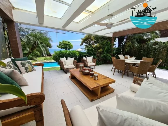 Imagem Casa a Venda em Juquehy Frente ao Mar, Aluguel Mas 12 pessoas, com 5 Suítes, vista ao mar, 350m² de área construída | Juquehy Imobiliária