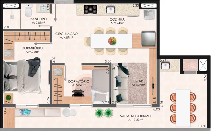 Imagem Apartamento de 2 e 3 quartos com opção com suíte e lazer completo - Novo Hamburgo