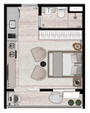 Imagem Apartamento Studio recém entregue na Rua Conselheiro Furtado - Liberdade
